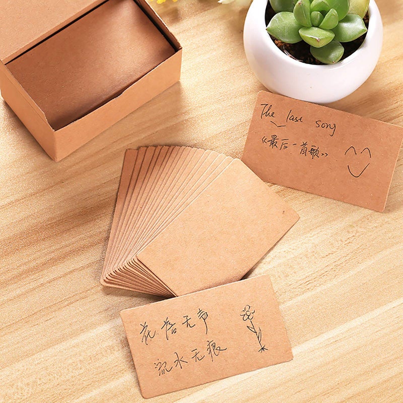 VANRA 300 Small Blank Cards 3.5x2 inches Color Cardstock Study Flash Cards Index Cards, Unruled with Rounded Corners (Kraft Brown, 300/Pack) - Image 2